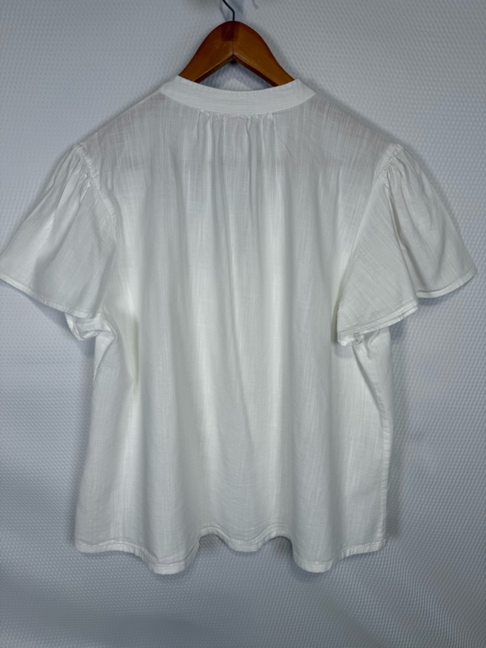 Knox Rose White Embroidered Eyelet Yoke Boho Peasant Blouse XL - Picture 2 of 9